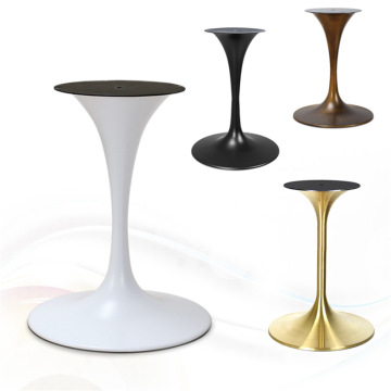Iron Tulip Table Base for Restaurant, Black and White