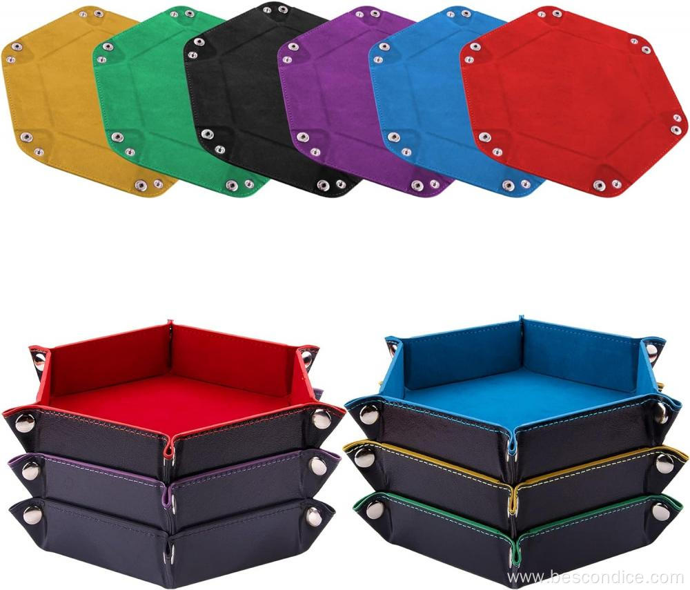 Hexagon Folding Dice Tray Dice Holder Storage