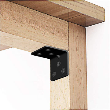 Support d'étagère d'angle d'angle de forme en acier en mét poudre noir galvanisé