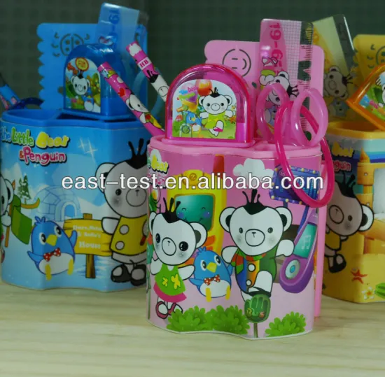School/Office Cartoon Stationery/Gift Pen/pencil Holder/Container/Box Set For Children/Students/kids(7 pieces set)