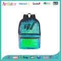 purple, green, rainbow color sequins backpack