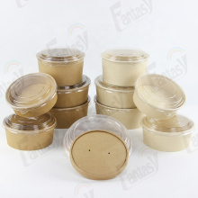 Biodegradable Kraft Paper Disposable Salad Soup Bowl