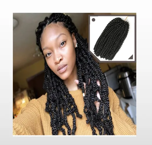 Cheap spring twist 12Inch Afro Synthetic Braiding Hair Extension Hair Accessories spring twist passion twist Crochet Braids hair