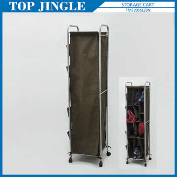 Living Room Brown Canvas Metal Stock Shelf