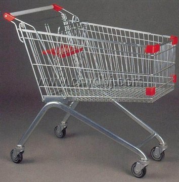 Bright zinc shopping trolleys
