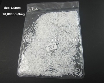 1.5mm Half Round Flatback White Pearls , half cut nail pearls of bulk packing