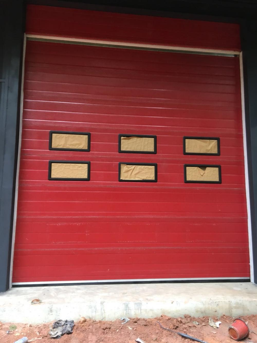 Overhead Sectional Garage Door with Transparent Window