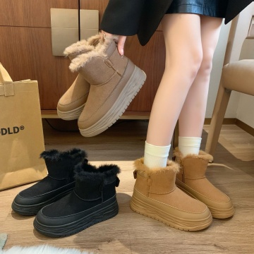 2024 Winter New Matte Warm Plus Size Ankle Snow Boots for Babies, Girls, and Women