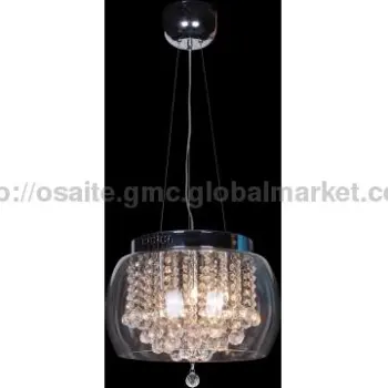 Modern Glass Shade Crystal  Pendant Lamp