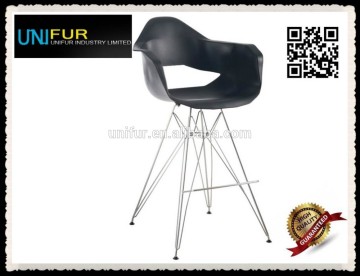 Modern classic design cheap 70cm height PP bar chair used with steel base