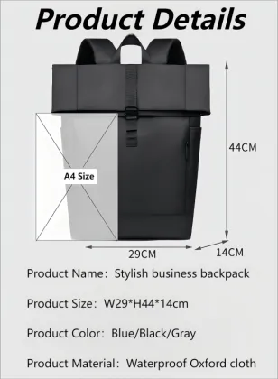 Waterproof Roll-Top Laptop Backpack