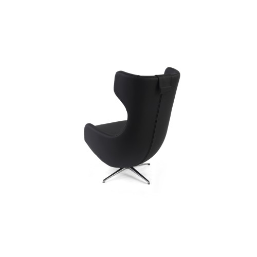 Black Genuine Leather Grand Repos Lounge Chair