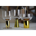 cocktail glass wine glass set with gold base