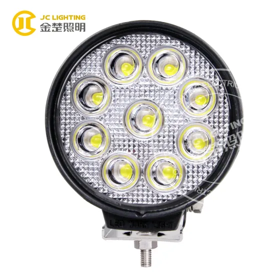 Factory Supply! Round IP68 27w led work light 12v car accessories auto light for Trucks, Tractor, Jeep