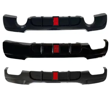 MP Rear Diffuser with LED Light, Carbon Fiber Look Rear Bumper Lip for BMW 3 Series E90/E92/E93