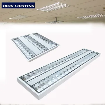 OGJG Office Grid Troffer Fixture Ceiling Recessed Mounted Steel Housing T5 T8 LED Grille Light