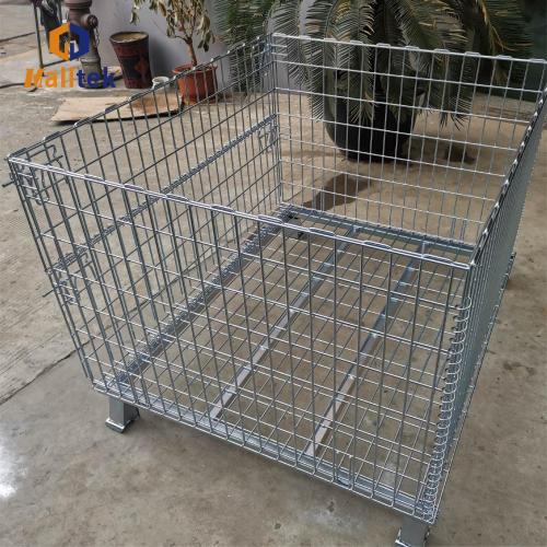 Folding Galvanized Steel Warehouse Storage Cage