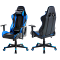 Silla de juego azul de carreras ajustable