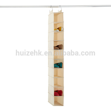 10-Compartment Canvas Hanging Shoe Bag