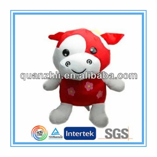 Baby stuffed black cow toy soft handfeeling