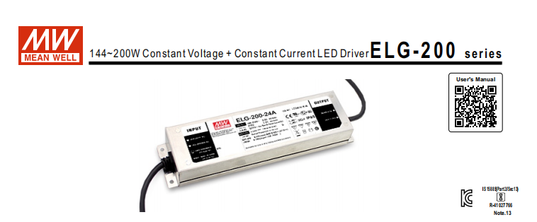 Supplência de alimentação LED meanhwell XCP 200W