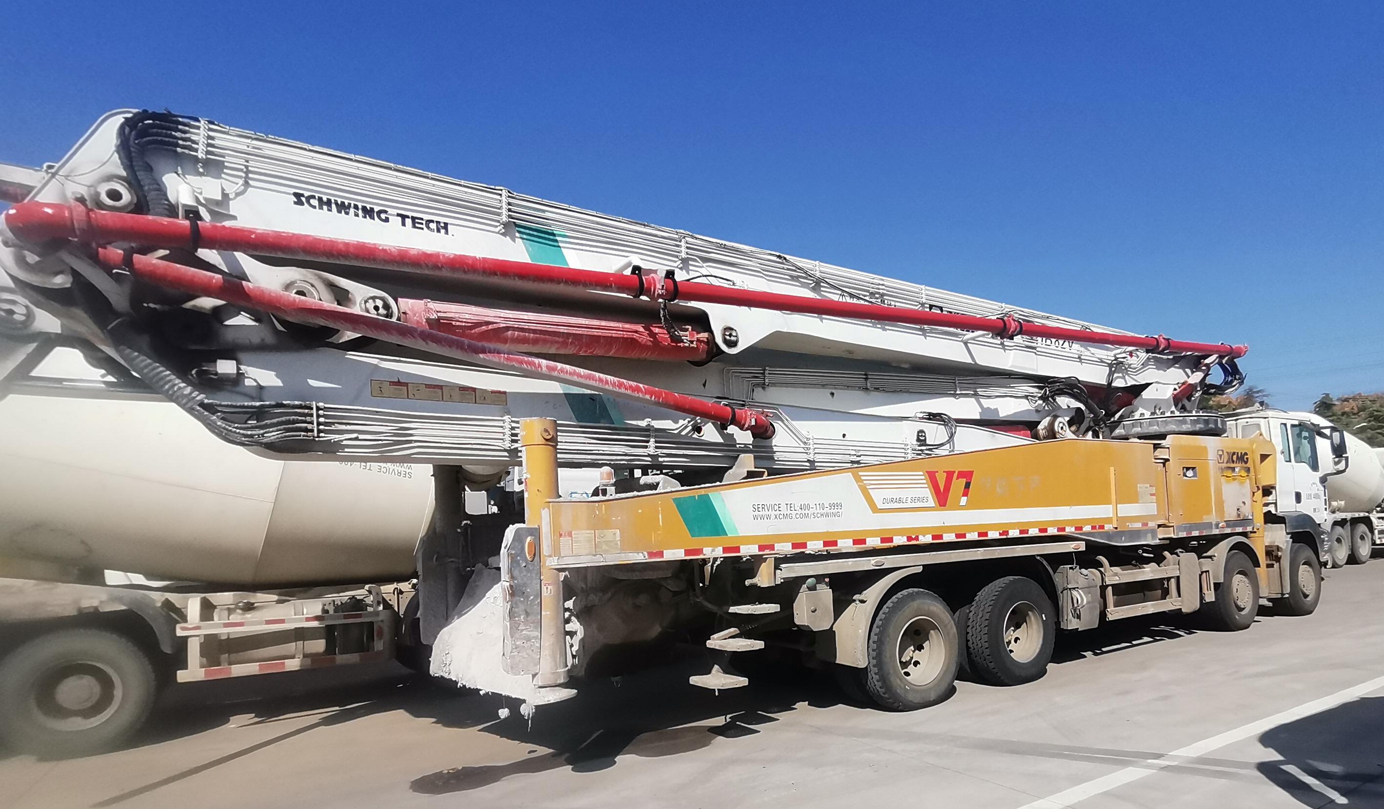 pumping concrete truck