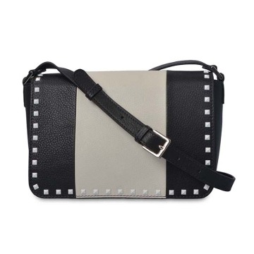 Moda de cuero de vaca a juego remache Crossbody Satchel Bolsos