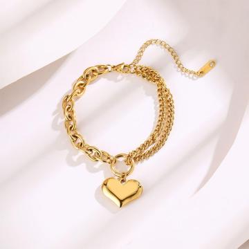 Stunning Heart Pendant Bracelet