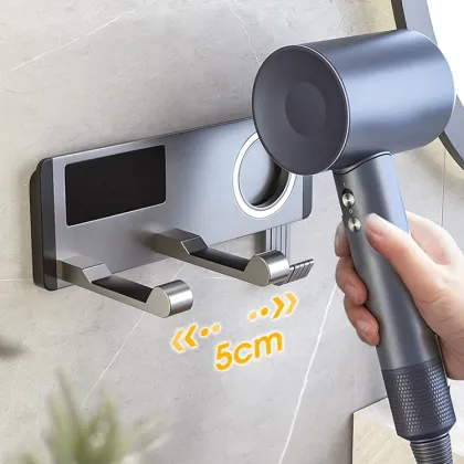 Wholesale Aluminum Bathroom Shelf - Gun Grey/Dark Black for Dyson Hair Dryer
