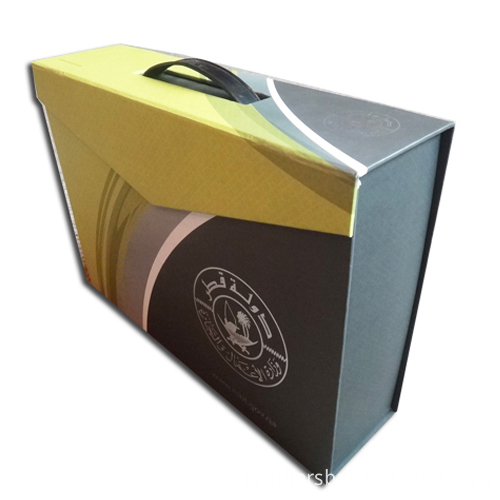Magnetic Closure Suitcase Box with Plastic Handle