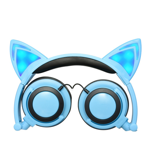 Wired Stereo Cat Ear Headphone LED for Promotion