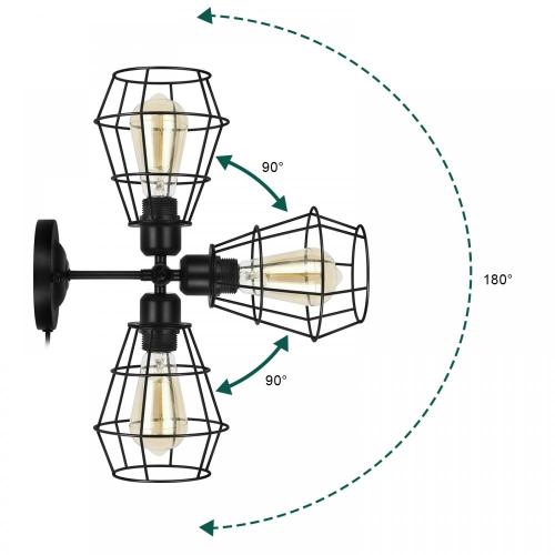 Luz de parede de estilo vintage com base E26