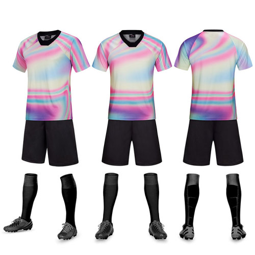 Color matching soccer jersey V-neck uniform