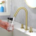 3 Löcher goldene Badezimmer Wasserhahn Waschbecken Mixer