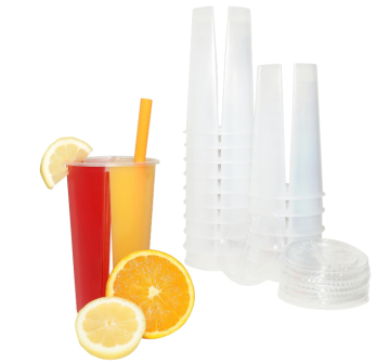700ml Empty PP Plastic Coffee Twin Split Cup for Boba Tea