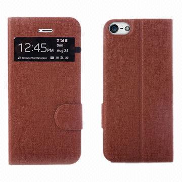 Leather Cases for iPhone 5C/5S, Stand and Wallet Style, Various Colors Available