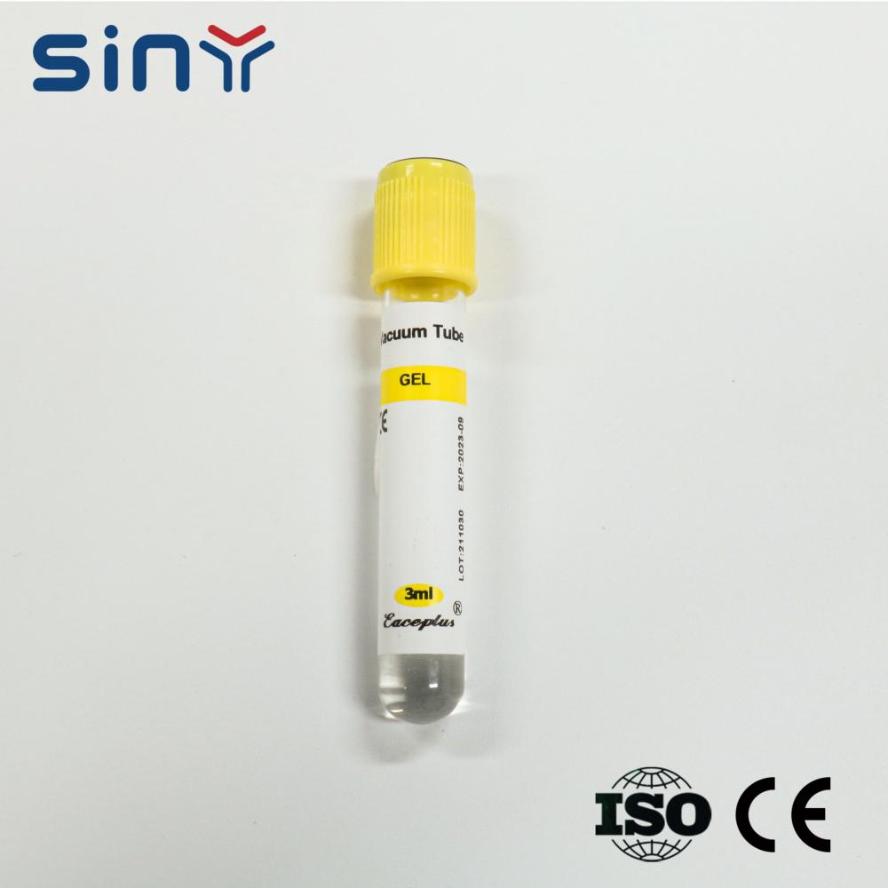 Tubo de coleta de sangue amarelo de 3 ml com gel