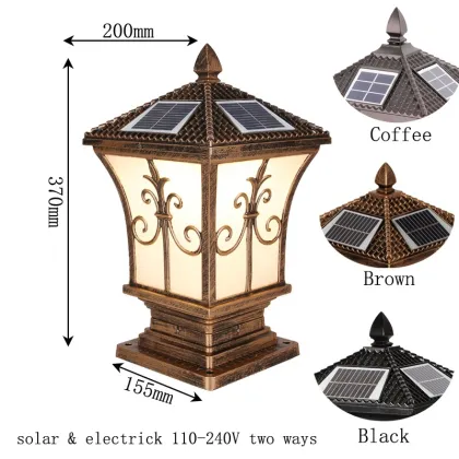 OEM Solar-Powered LED Pillar Lantern Lights - Waterproof & High-Power Outdoor Decorative Lights
