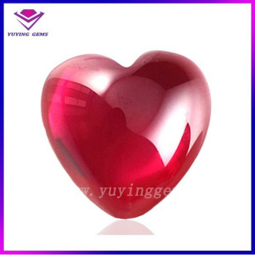 Fire Flat Back Corundum Heart 8*8mm Red Synthetic Ruby Wholesale