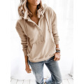 Womens Hooded Top Botton Down Sweatshirts