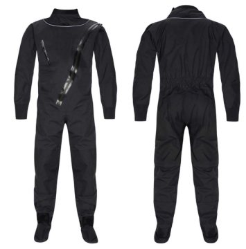Waterproof and Breathable Black Drysuit for Kayak Rescue