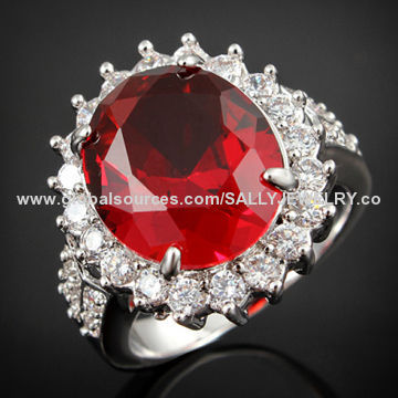 Simply Design Crystal Rings, Lead- and Nickel-free, OEM Orders are Welcome