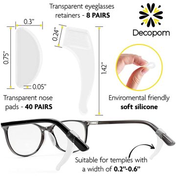 Пользовательские Transparent носа колодки Силиконовые Eyeglass