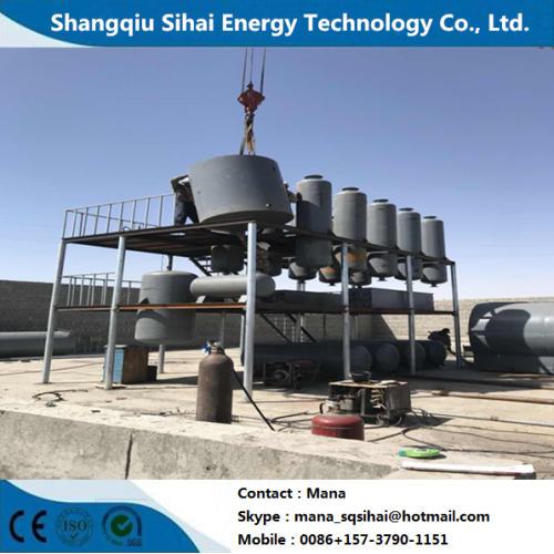 Smell-less output from waste oil refining distillation plant