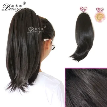 Top quality natural straight drawstring ponytail with low price hairpieces