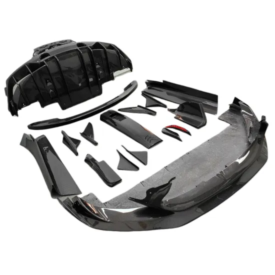 7D Front Lip Air Knife Rear Diffuser Spoiler Roof Air Vent Carbon Fiber Body Kit for Maserati MC20