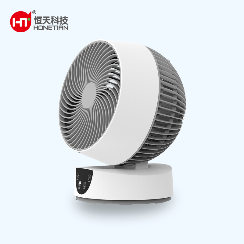 HONETIAN LED display 3 speeds 4 modes 9 timer remote control 8 inches AC air circulator indoor plastics white colour table fan