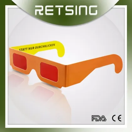 Paper Decoder Glasses with Red Lens