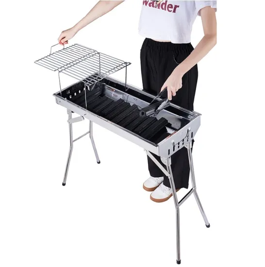 3-5 People Stand Stainless Steel Folding Outdoor Camping Portable Charcoal Bbq Grill Foldable Easy Taking Barbecue Grill