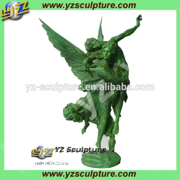 outdoor large beautiful green casting brass religious angel sculpture